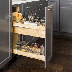 No Wiggle 8 Inch Utensil Bin Base Cabinet Pullout with Soft-Close Undermount