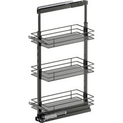 37-1/2, 47-1/4 Inch Height VS TAL Pantry Saphir 3 Shelf Pullout for 12 Inch Cabinet Opening Width, Carbon Steel Gray