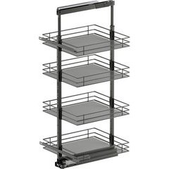47-1/4, 57 Inch Height VS TAL Pantry Saphir 4 Shelf Pullout for 21 Inch Cabinet Opening Width, Carbon Steel Gray
