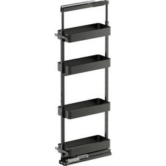 57, 67 Inch Height VS TAL Pantry Planero 4 Shelf Pullout for 9 Inch Cabinet Opening Width, Carbon Steel Gray