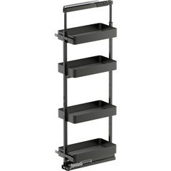 57, 67 Inch Height VS TAL Pantry Planero 4 Shelf Pullout for 12 Inch Cabinet Opening Width, Carbon Steel Gray