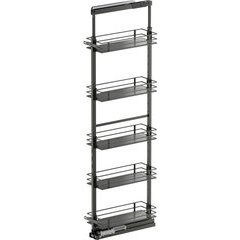 67, 76-3/4 Inch Height VS TAL Pantry Scalea 5 Shelf Pullout for 9 Inch Cabinet Opening Width, Carbon Steel Gray