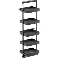 67, 76-3/4 Inch Height VS TAL Pantry Planero 5 Shelf Pullout for 18 Inch Cabinet Opening Width, Carbon Steel Gray