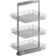 37-1/2, 47-1/4 Inch Height VS TAL Pantry Saphir 3 Shelf Pullout for 21 Inch Cabinet Opening Width, Platinum