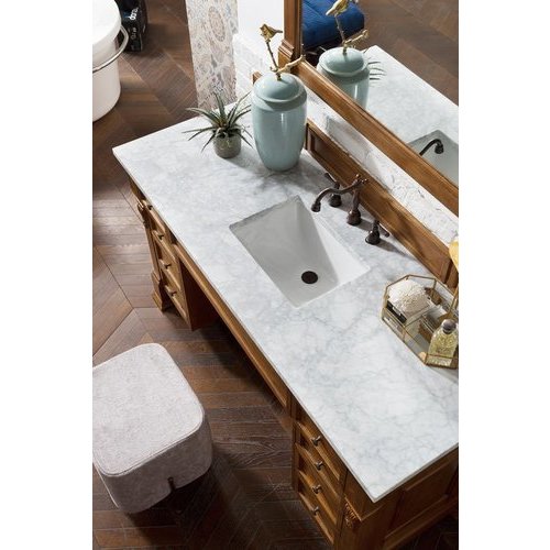 James Martin 60 Inch Brookfield Ada Single Sink Vanity With 2cm Carrara White Marble Top Country Oak 146 V60s Cok 2car Keats Castle