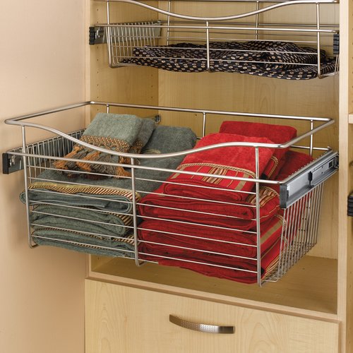 Rev-A-Shelf 18 Inch Width x 22 Inch Depth 2 Tier Kitchen Cabinet Pull-Out  Wire Basket, Chrome, Min. Cabinet Opening: 17-1/2 W x 22-1/8 D x 19-1/8  H 5WB2-1822CR-1